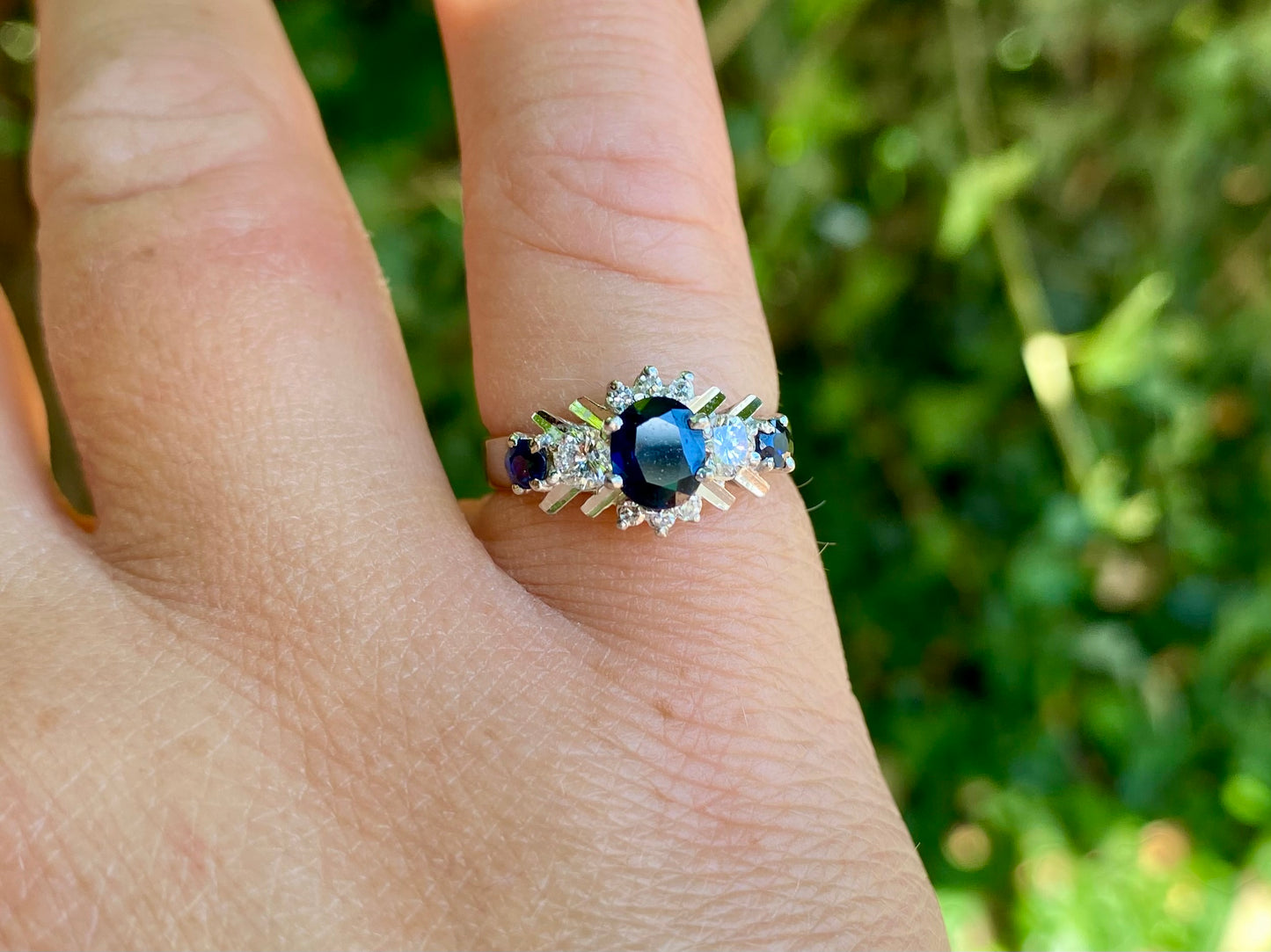 Vintage 18ct Gold Sapphire & Diamond Ring