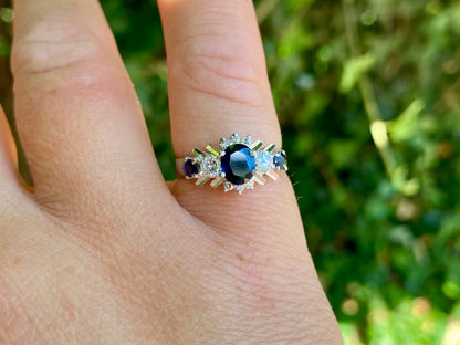 Vintage 18ct Gold Sapphire & Diamond Ring