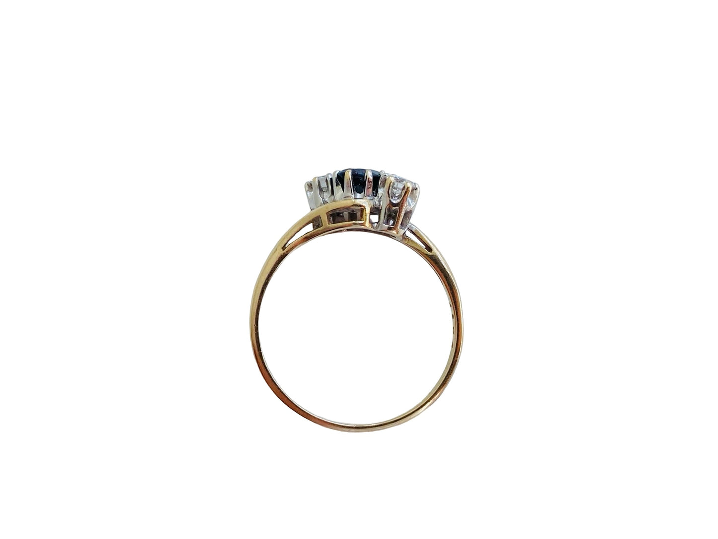 Vintage 9ct Gold Sapphire & Diamond Ring