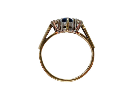 Vintage 9ct Gold Sapphire & Diamond Ring