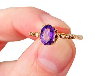 Antique 9ct Gold Amethyst Ring