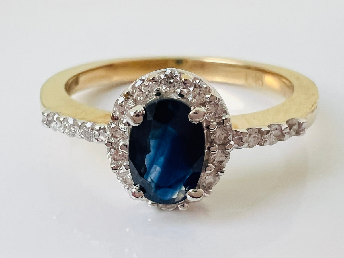 9ct Gold Sapphire & Diamond Ring