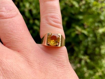 Vintage 9ct Gold Citrine Ring