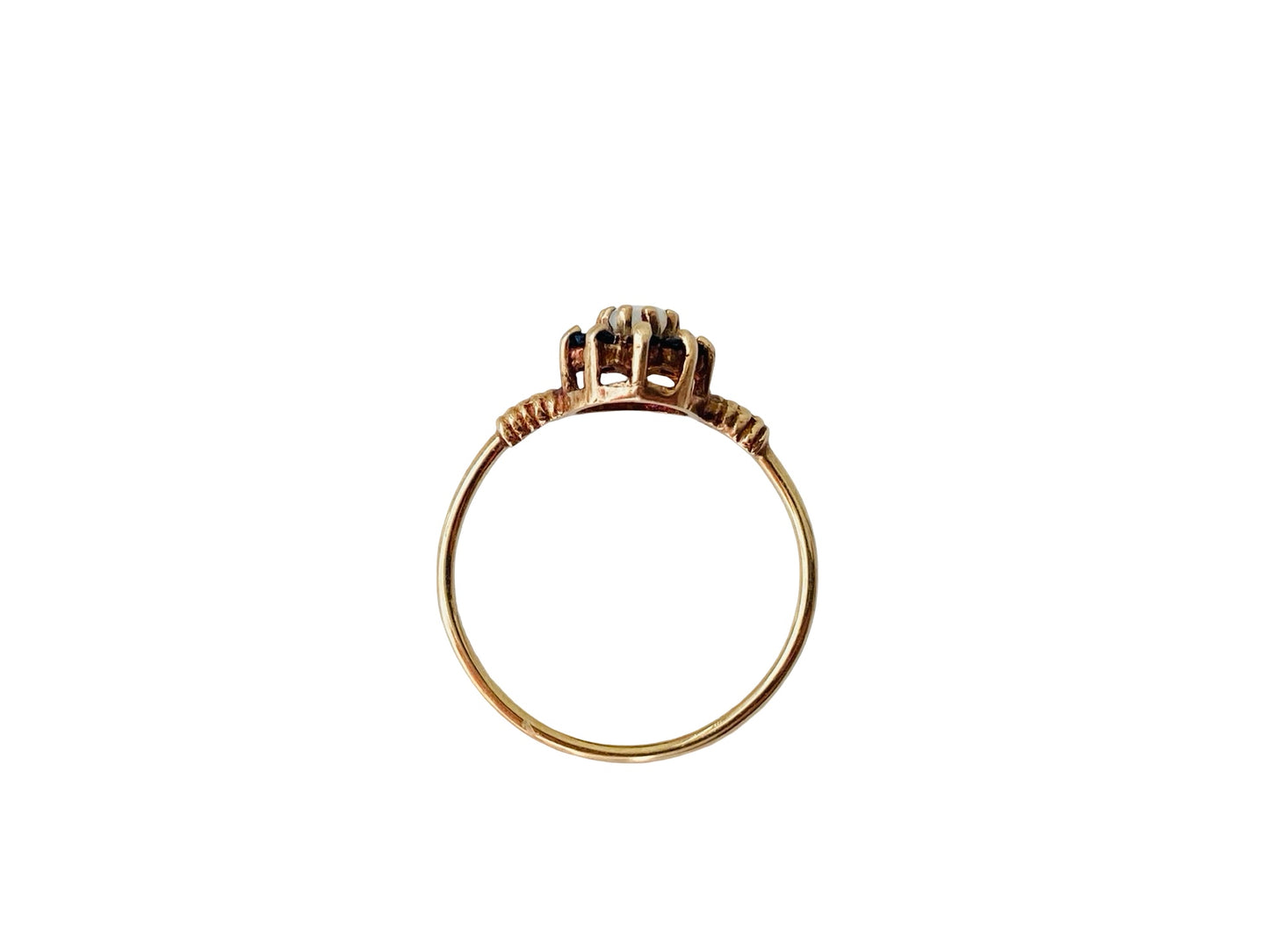 Vintage 9ct Gold Opal & Sapphire Ring