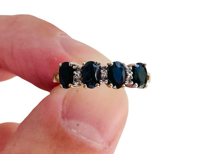 9ct Gold Sapphire & Diamond Ring
