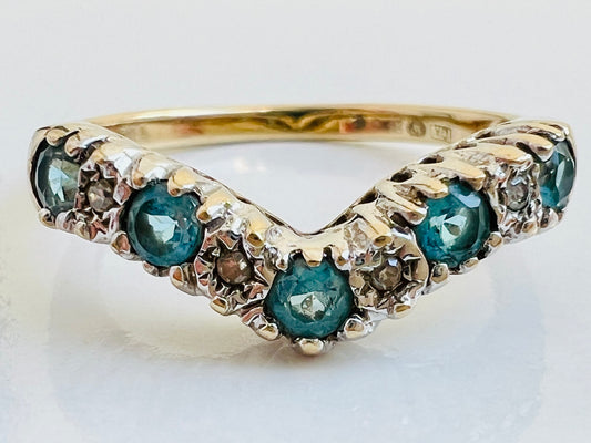 9ct Gold Topaz & Diamond Ring