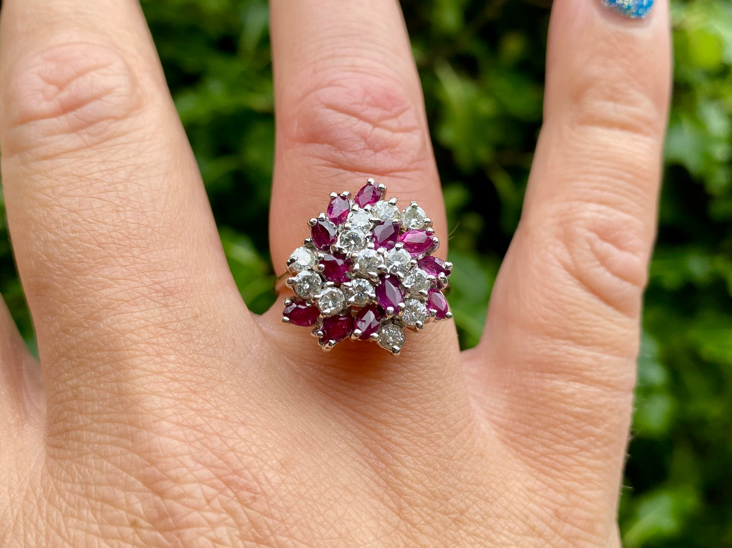 Vintage 9ct Gold Ruby & Diamond Ring