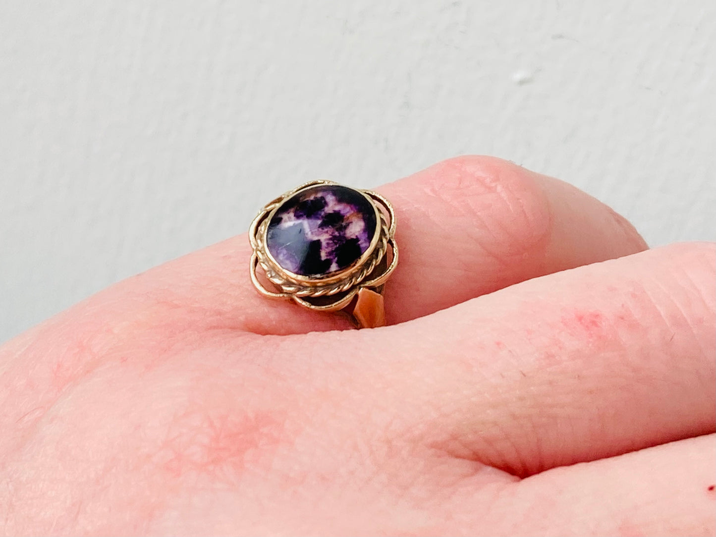 9ct Gold Blue John Ring