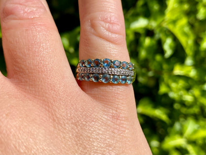 9ct Gold Topaz & Diamond Ring
