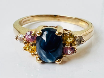 9ct Gold Multi-Coloured Sapphire Ring