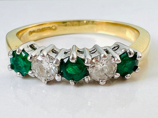18ct Gold Emerald & Diamond Ring