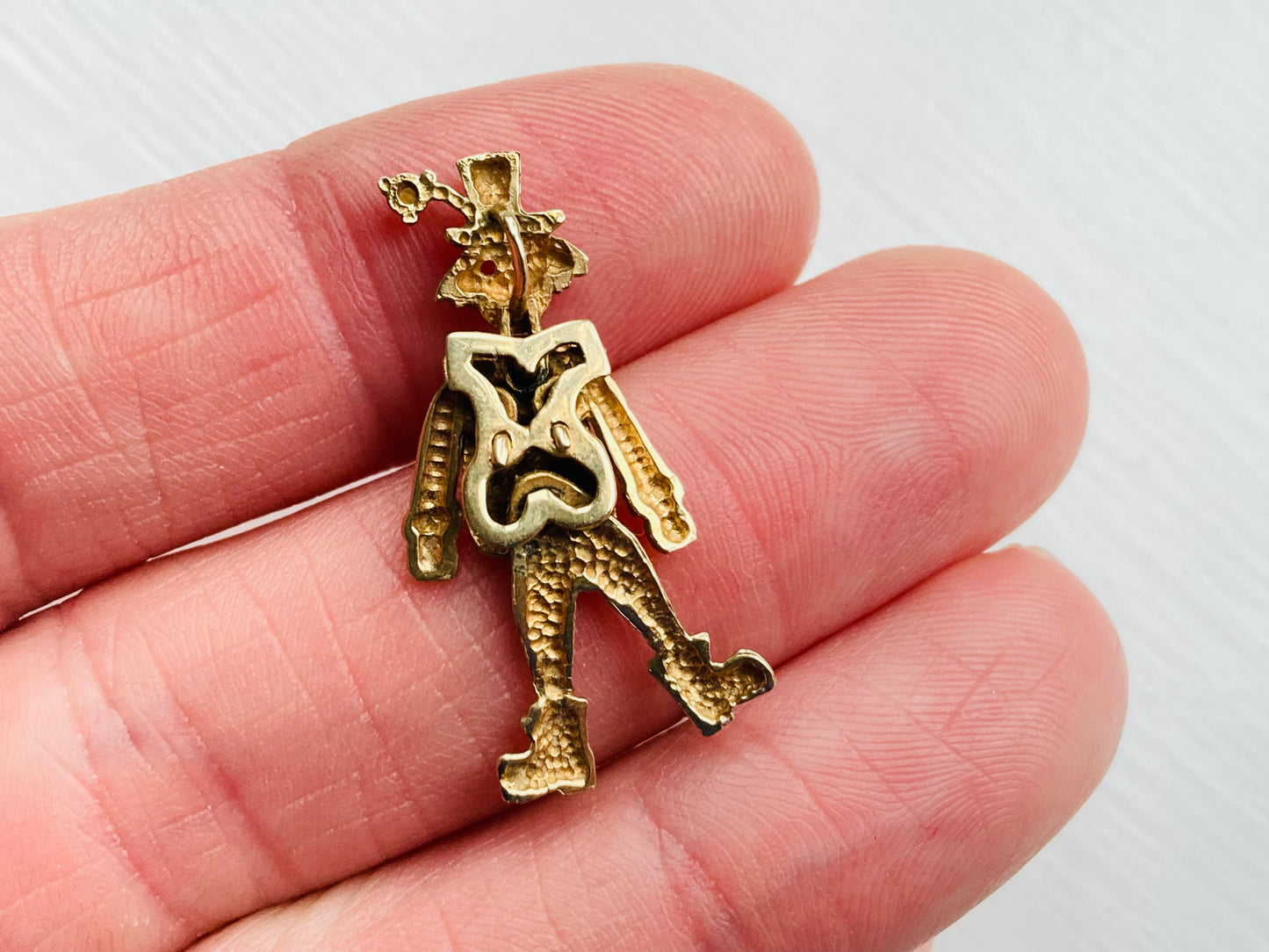 9ct Gold Articulated Clown Pendant