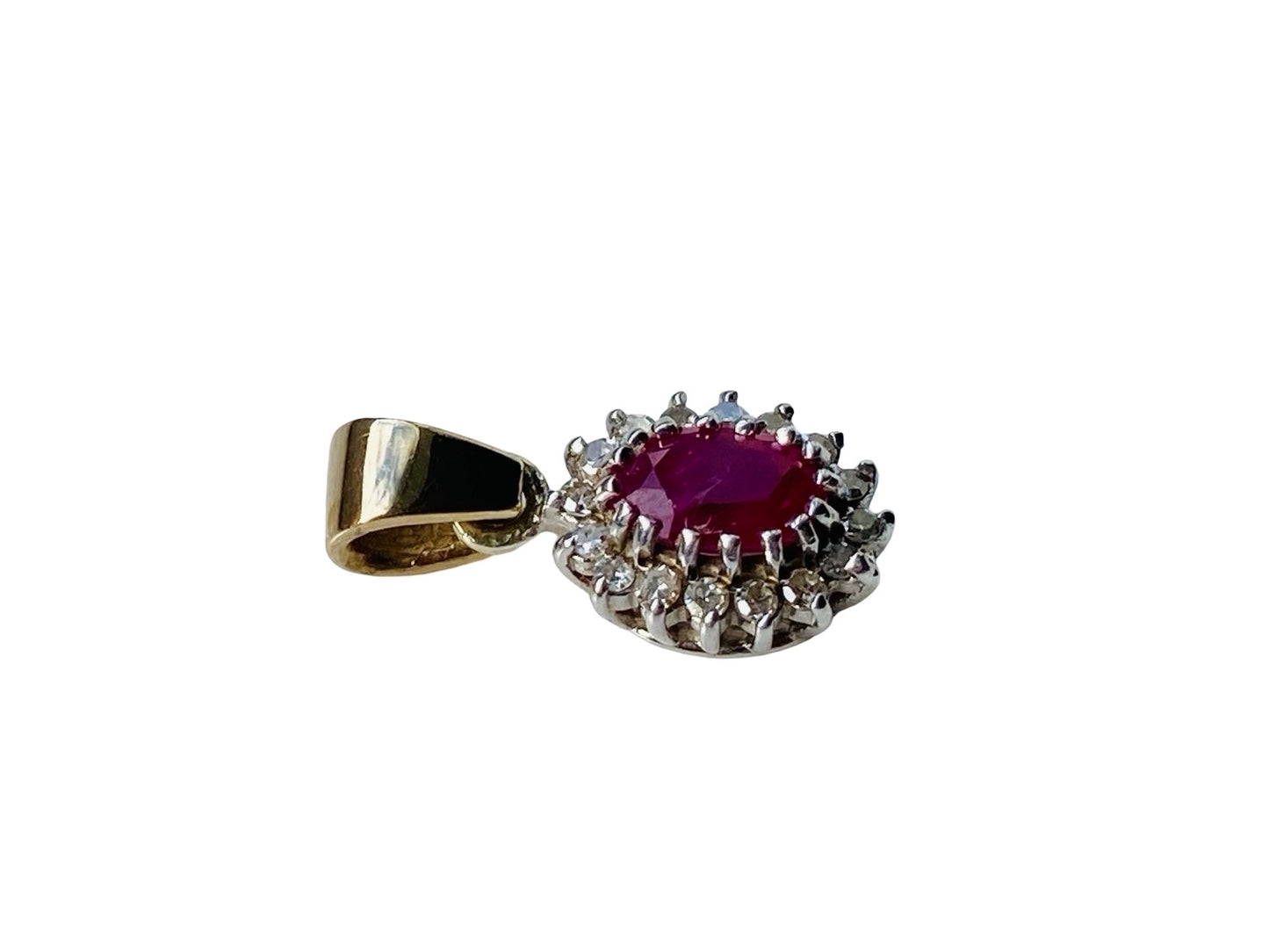 9ct Gold Ruby & Diamond Pendant