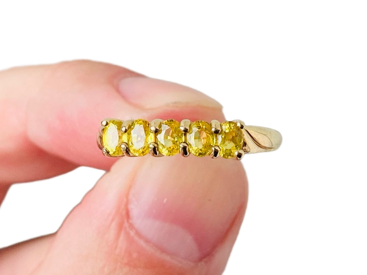 9ct Gold Yellow Sapphire Ring