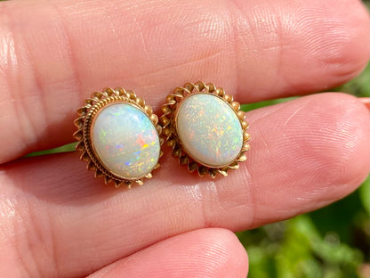 9ct Gold Opal Earrings