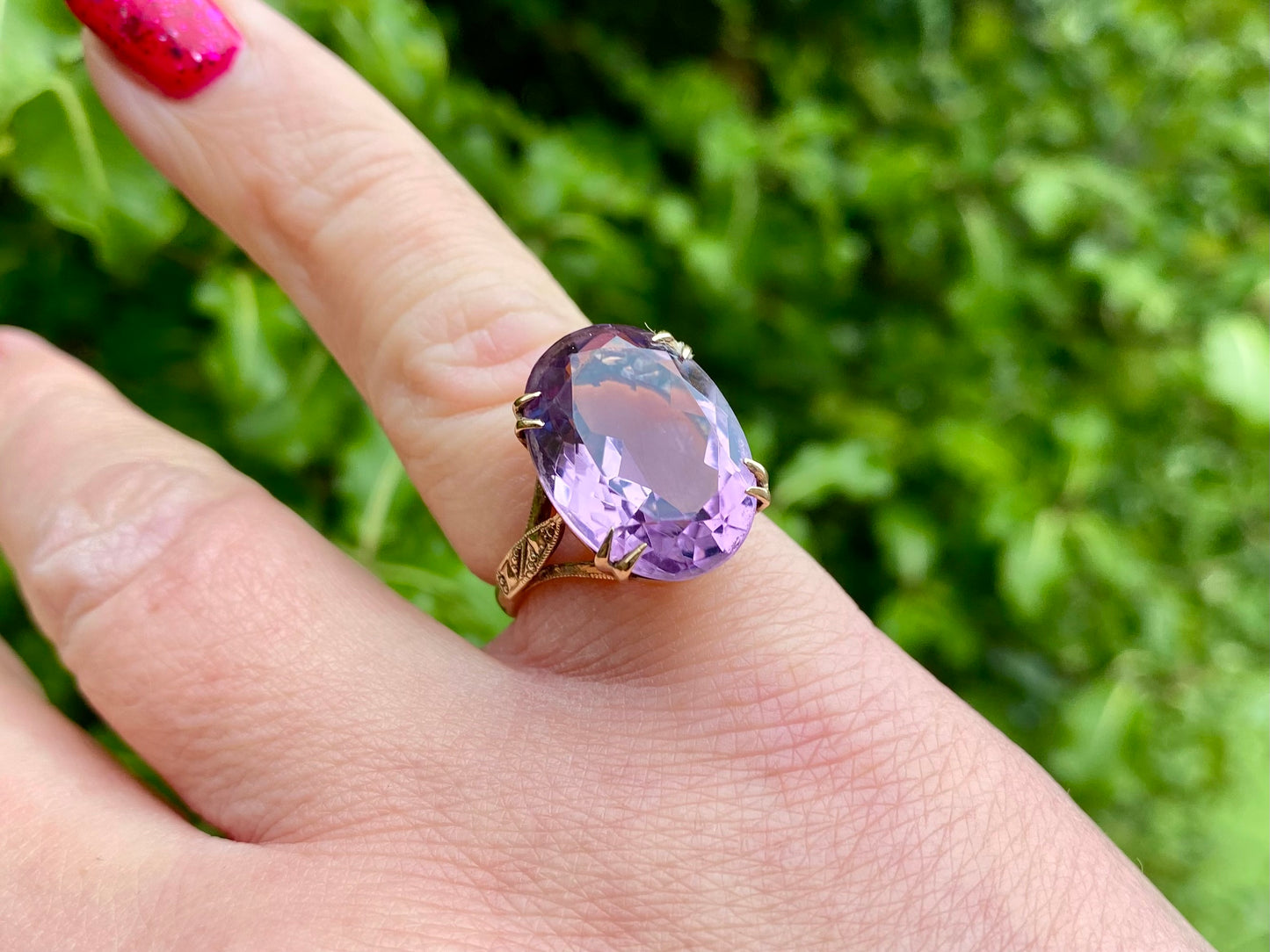 Vintage 9ct Gold Amethyst Ring