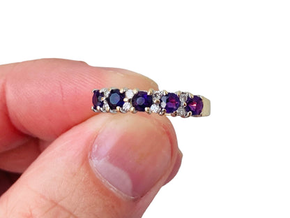 9ct Gold Amethyst & Diamond Ring