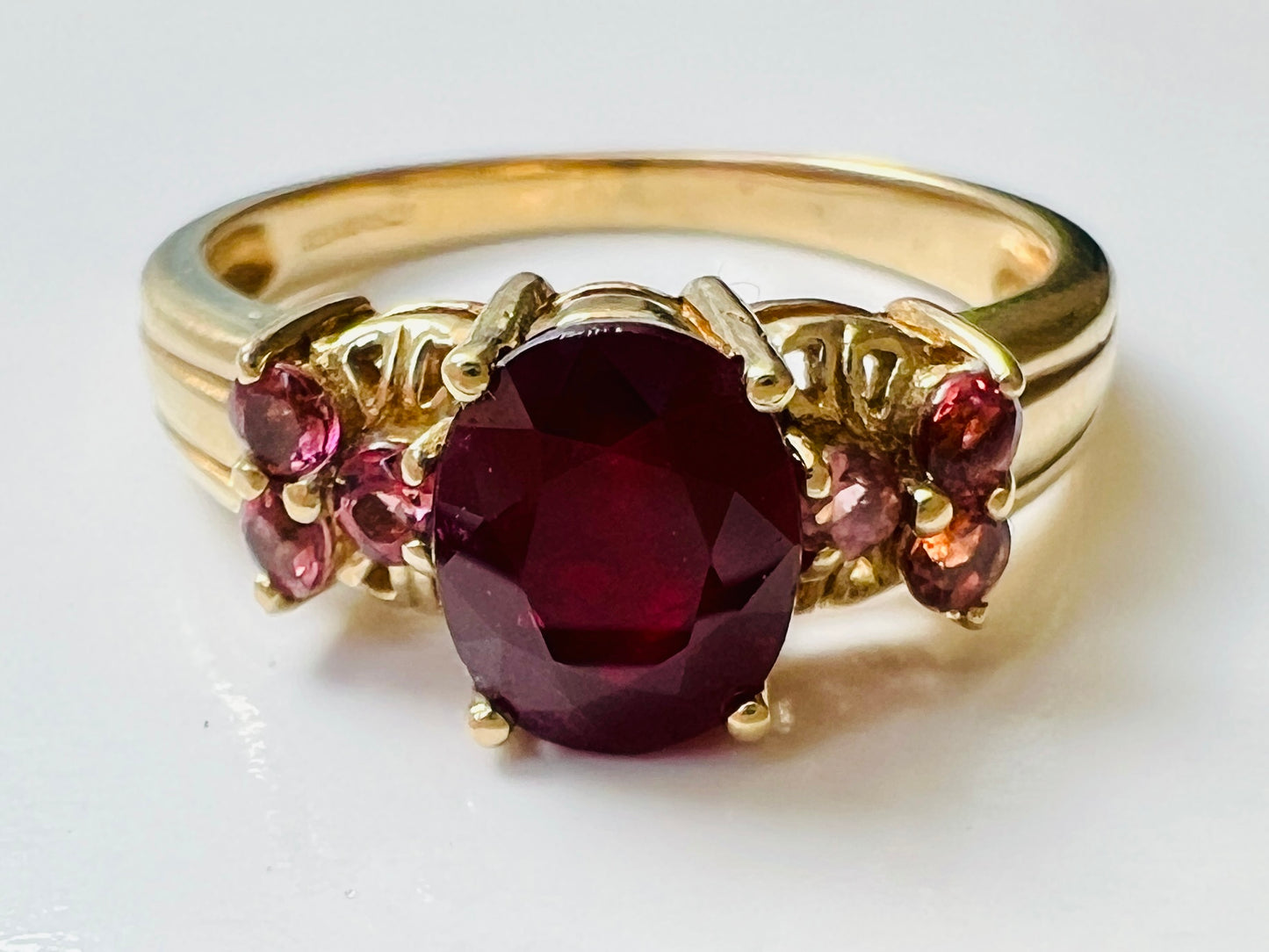9ct Gold Ruby & Pink Tourmaline Ring