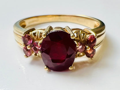 9ct Gold Ruby & Pink Tourmaline Ring