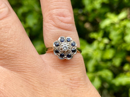 9ct Gold Sapphire & Diamond Ring