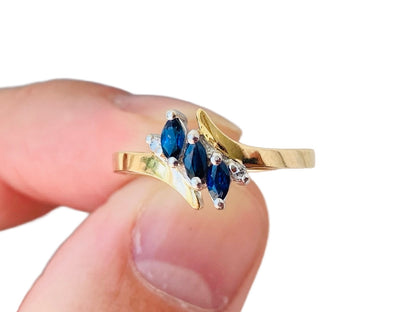 10ct Gold Sapphire & Diamond Ring