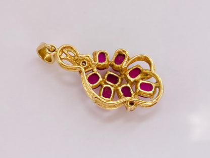 18ct Gold Ruby & Diamond Pendant