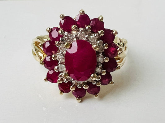 9ct Gold Ruby & Diamond Ring