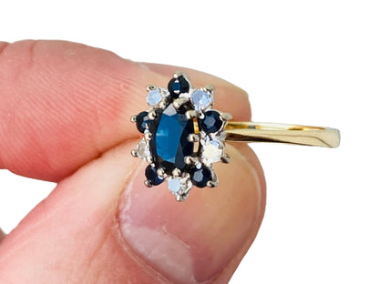 Vintage 18ct Gold Sapphire & Diamond Ring