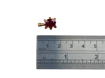 9ct Gold Ruby & Pink Tourmaline Pendant