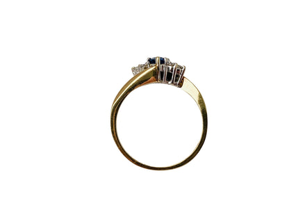 Vintage 9ct Gold Sapphire & Diamond Ring