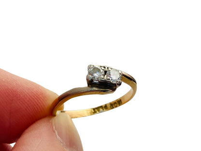 Antique 18ct Gold Toi Et Moi Diamond Ring