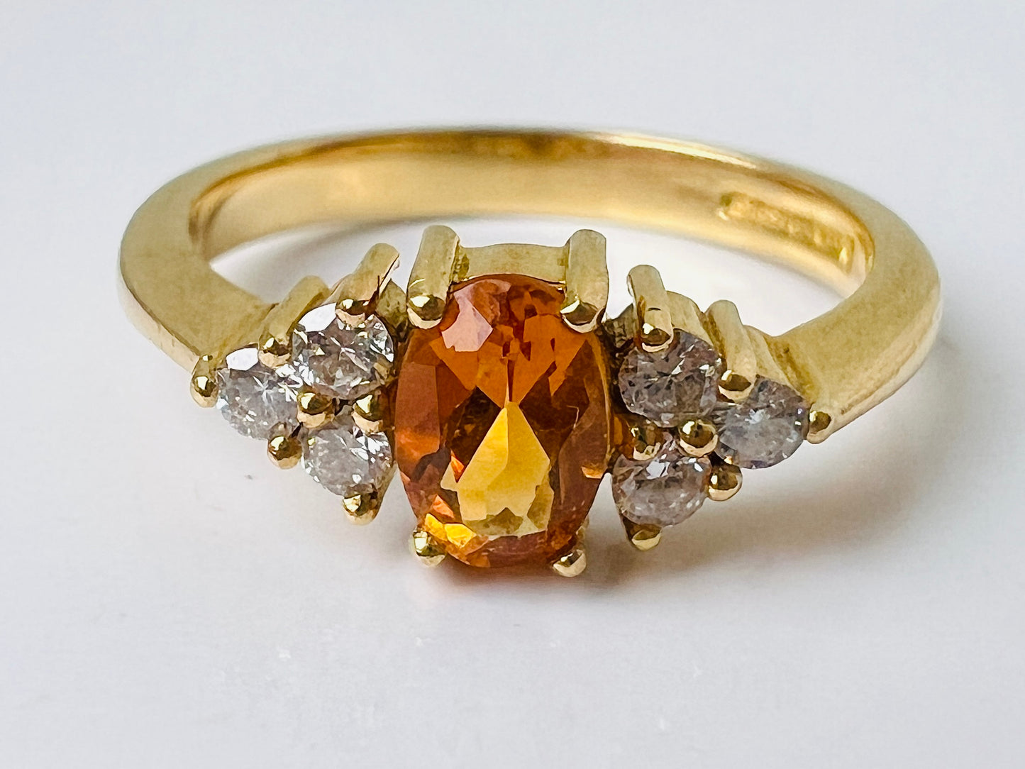 18ct Gold Citrine & Diamond Ring