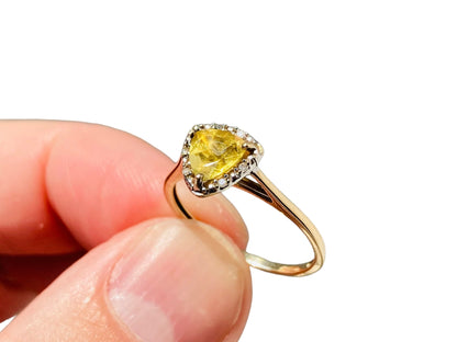 9ct Gold Citrine & Diamond Ring