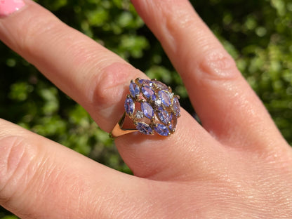 9ct Gold Tanzanite & Diamond Ring