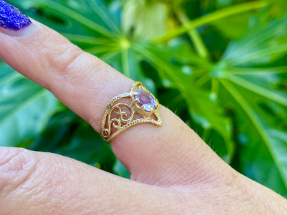 Vintage 9ct Gold Amethyst Ring