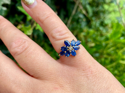 9ct Gold Sapphire & Diamond Ring