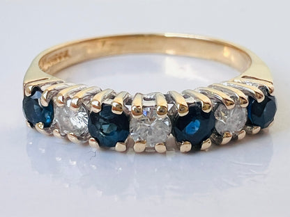 Vintage 18ct Gold Sapphire & Diamond Ring