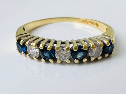 Vintage 18ct Gold Sapphire & Diamond Ring
