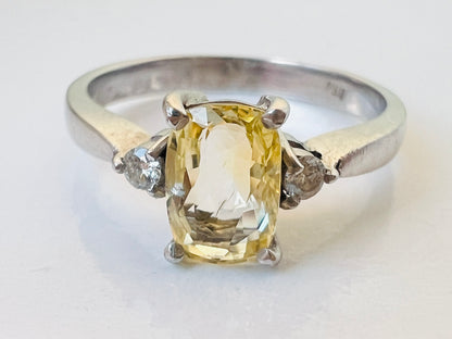 18ct Gold Yellow Sapphire & Diamond Ring
