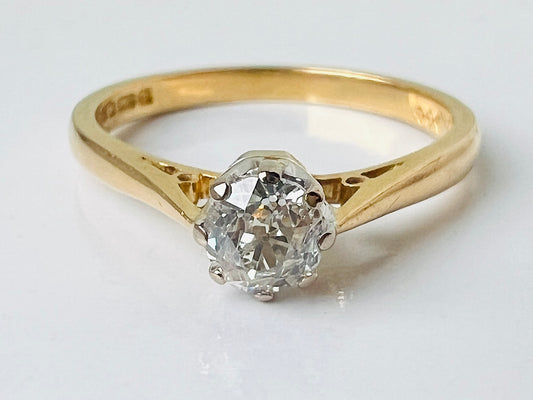 18ct Gold Old-Cut Diamond Solitaire Ring