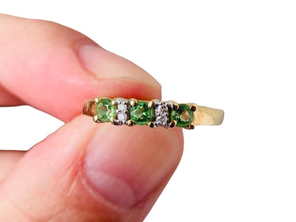 9ct Gold Tsavorite Garnet & Diamond Ring