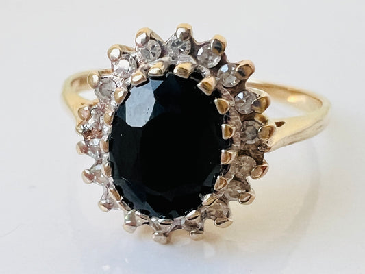 9ct Gold Sapphire & Diamond Ring