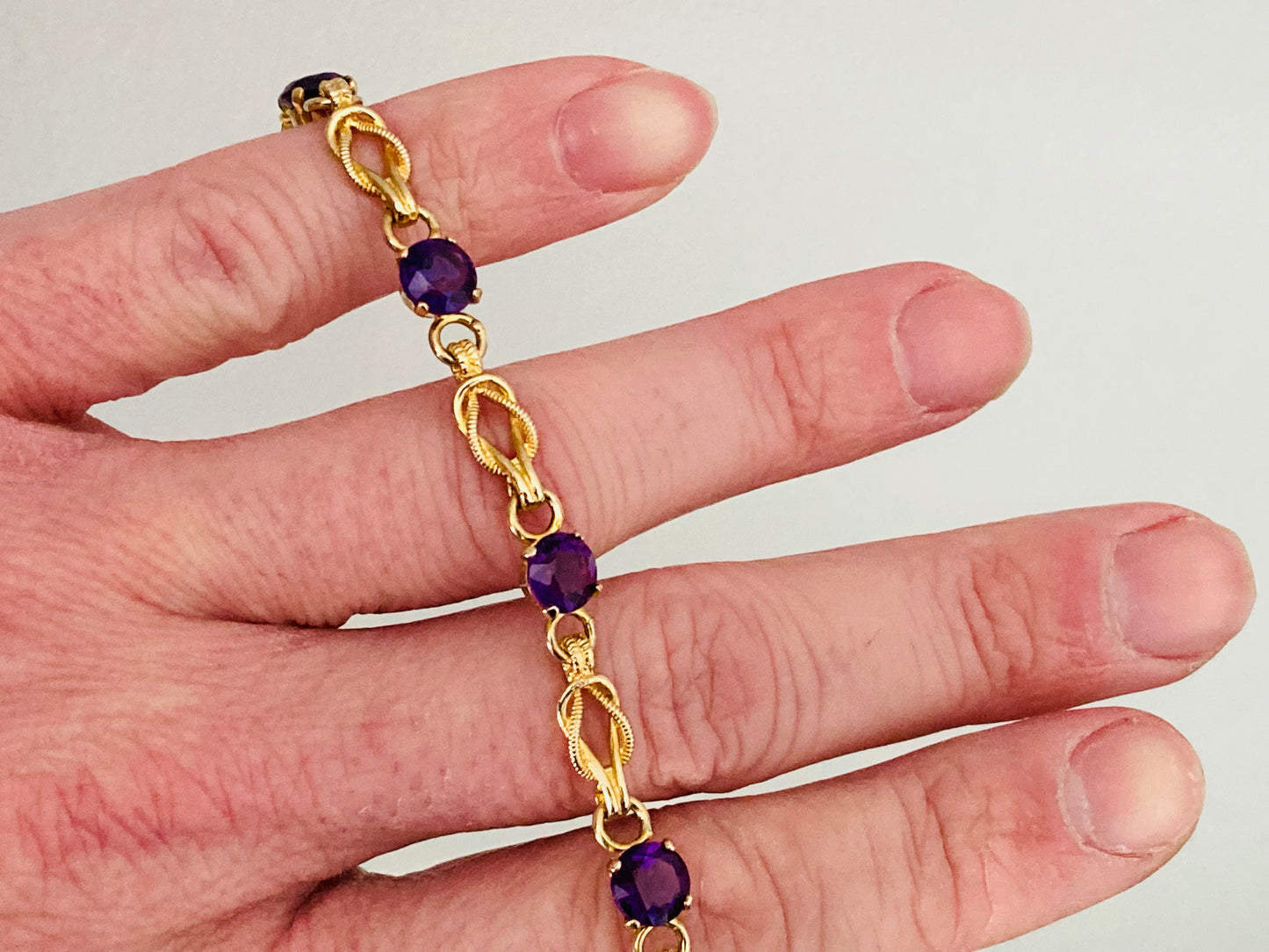 9ct Gold Amethyst Bracelet