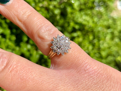 9ct Gold Diamond Cluster Ring
