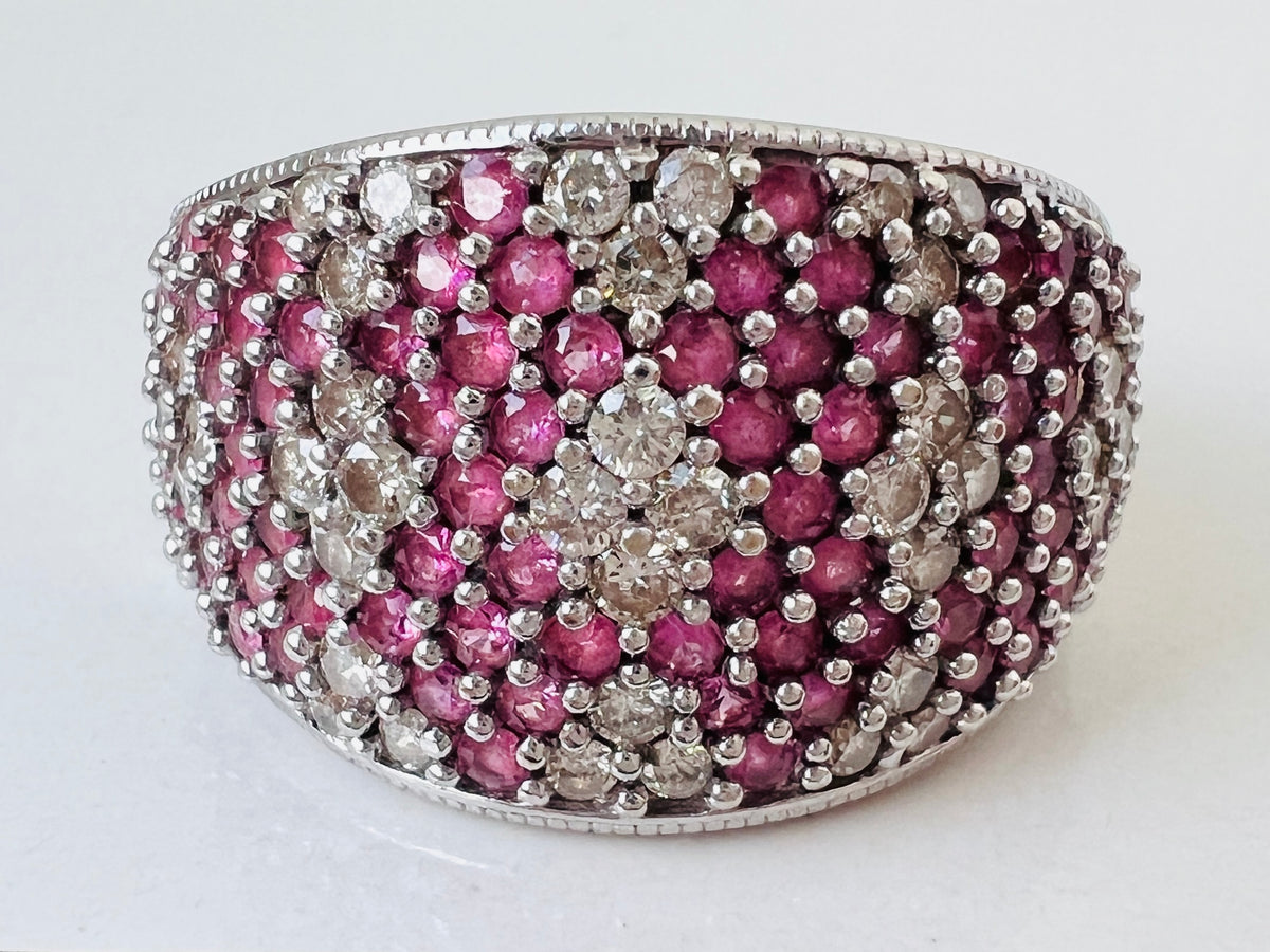 9ct Gold Pink Sapphire & Diamond Ring