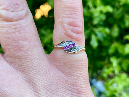 Vintage 9ct Gold Ruby & Diamond Ring