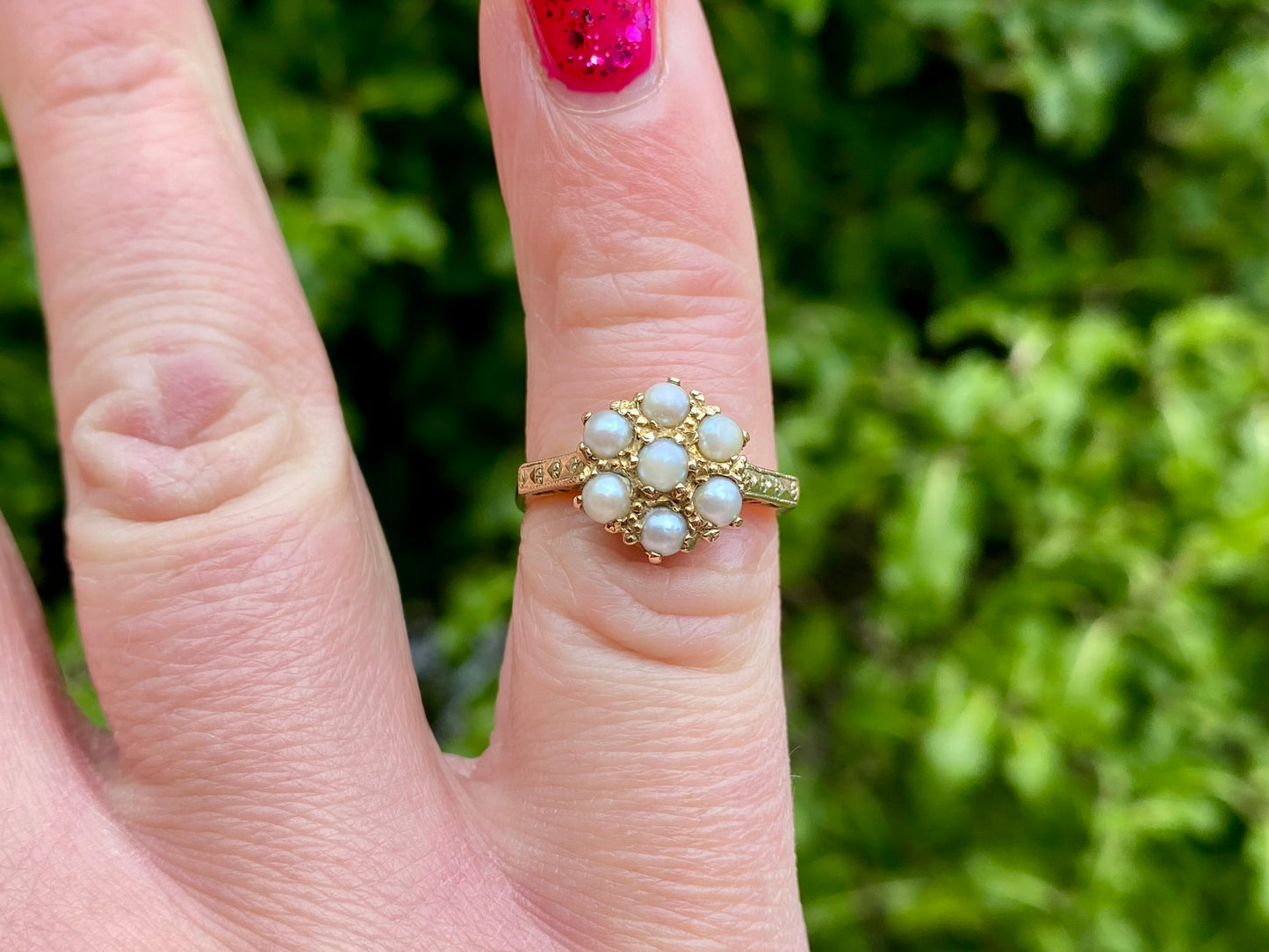 Vintage 9ct Gold Pearl Ring