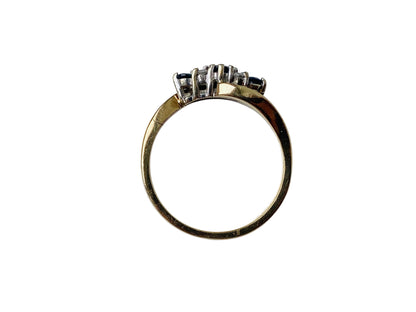 Vintage 9ct Gold Sapphire & Diamond Ring