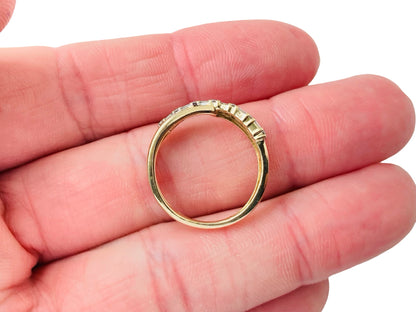 9ct Gold Diamond Crossover  Ring