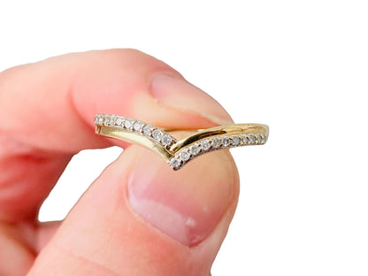 9ct Gold Diamond Wishbone Ring